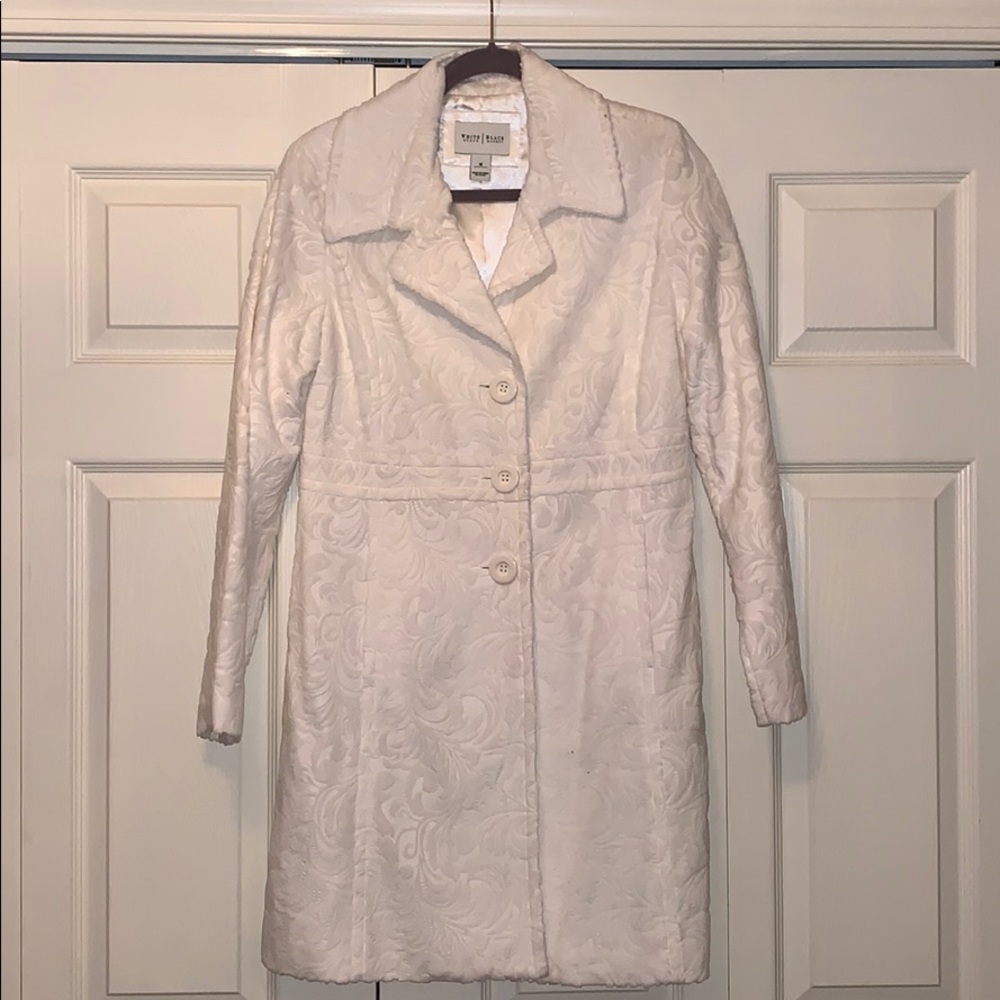 Ivory Velour Embroidered Coat